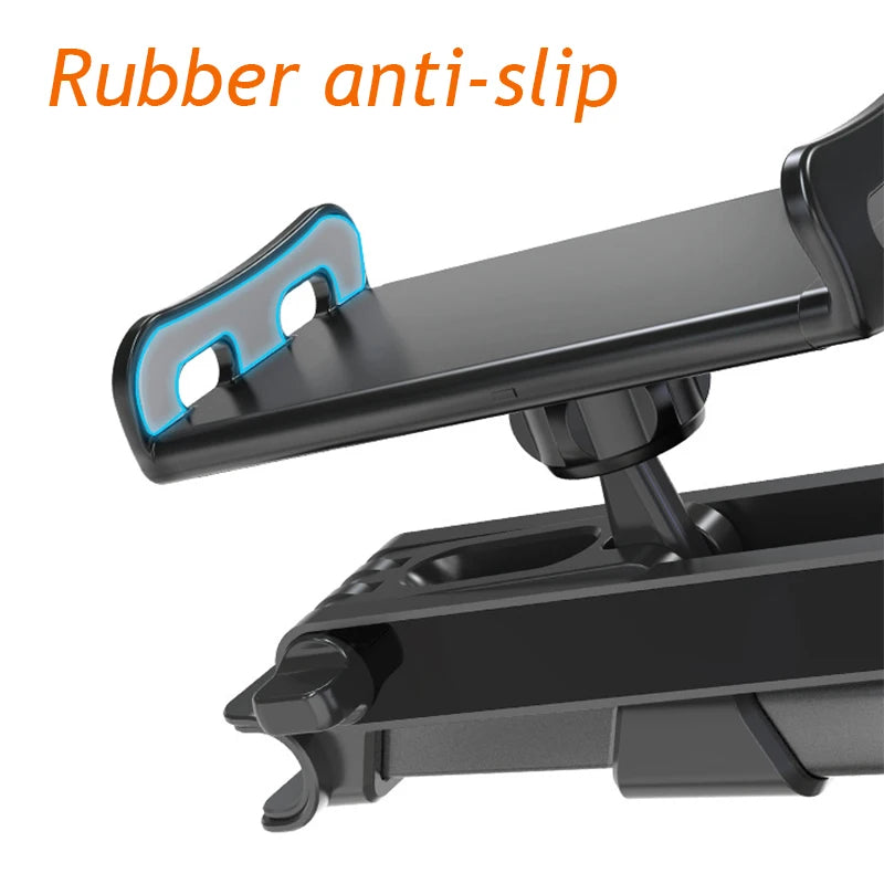 Universal Telescopic Car Headrest Phone & Tablet Holder – Adjustable 360° Rotating Rear Seat Mount Stand for 4–11 Inch Smartphones & Tablets