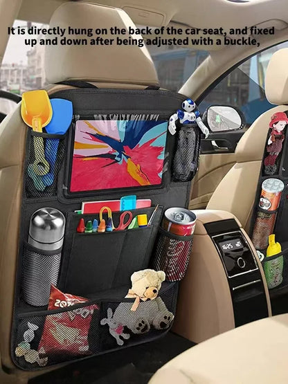Car Seat Storage Organizer Multifunctional Oxford Fabric Car Back Multi Pocket Storage Bag with Touch Screen Tablet Holder