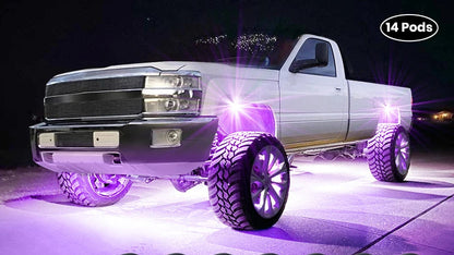 Honalia RGB LED Rock Lights Kit for Trucks, SUVs, ATV & UTV – Bluetooth App Control, IP68 Waterproof Multi-Color Underglow Lighting, 4/6/8/10/12 Pods