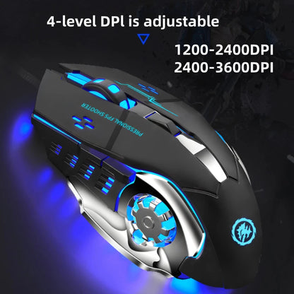Rechargeable Wireless Bluetooth Gaming Mouse – Silent Click, RGB Backlit, 2.4G USB for PC & Laptop