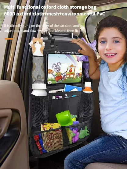 Car Seat Storage Organizer Multifunctional Oxford Fabric Car Back Multi Pocket Storage Bag with Touch Screen Tablet Holder